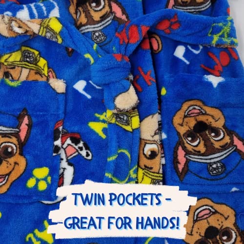 Paw Patrol Chase, Marshall and Rubble Boys Dressing Gown/Robe (4-5yr) Blue