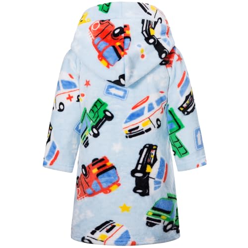 FILOWA Dressing Gown Boys Kids Bathrobe Fluffy Hooded Robe Flannel Sleepwear Fleece Supersoft Warm Pajamas Cartoon Shower Robe Nightgown Housecoat for Toddler Children 2-3 Years