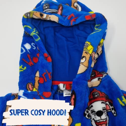 Paw Patrol Chase, Marshall and Rubble Boys Dressing Gown/Robe (4-5yr) Blue