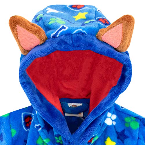 Paw Patrol Dressing Gown | Chase Dressing Gowns for Kids | Hooded Boys Fleece Robe Blue Age 7 to 8 Years