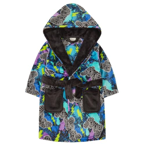 Metzuyan WS-AW22 Kids Boys Game Dressing Gown Gaming Printed Bathrobe Tie Dye Nightwear 11-12 Years
