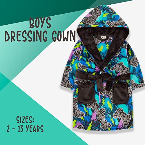 Metzuyan WS-AW22 Kids Boys Game Dressing Gown Gaming Printed Bathrobe Tie Dye Nightwear 11-12 Years