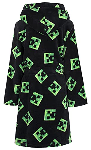 Minecraft - Dressing Gown - Kids Fleece Hooded Dressing Gown with Creeper Design Official Merchandise - Boys Dressing Gowns for Kids - Boys' Sleepwear & Robes - Age 9-10 Years