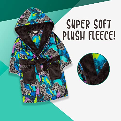 Metzuyan WS-AW22 Kids Boys Game Dressing Gown Gaming Printed Bathrobe Tie Dye Nightwear 11-12 Years