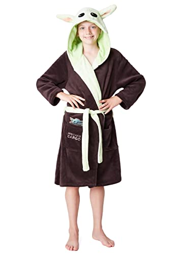 Star Wars Baby Yoda Kids Dressing Gown, The Mandalorian The Child Boys Robes (Brown/Green, 11-12 Years)