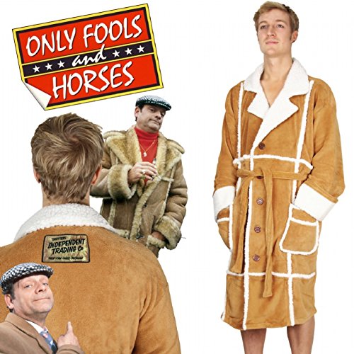 Only Fools and Horses Groovy-del-boy-only-Fools-Bathrobe, Tan/White, One Size