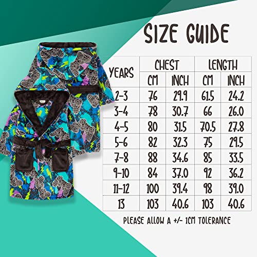 Metzuyan WS-AW22 Kids Boys Game Dressing Gown Gaming Printed Bathrobe Tie Dye Nightwear 11-12 Years
