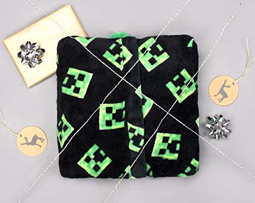 Minecraft - Dressing Gown - Kids Fleece Hooded Dressing Gown with Creeper Design Official Merchandise - Boys Dressing Gowns for Kids - Boys' Sleepwear & Robes - Age 9-10 Years