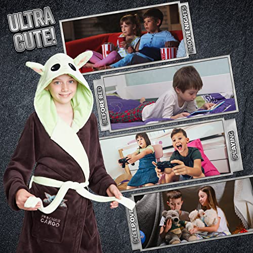 Star Wars Baby Yoda Kids Dressing Gown, The Mandalorian The Child Boys Robes (Brown/Green, 11-12 Years)