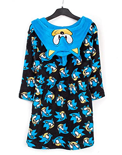 Sonic The Hedgehog Dressing Gown For Kids | Boys Girls Character Bath-robe | Blue Soft Gamer Pyjama Robe Merchandise 4-5 Years