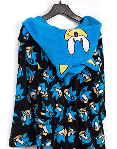 Sonic The Hedgehog Dressing Gown For Kids | Boys Girls Character Bath-robe | Blue Soft Gamer Pyjama Robe Merchandise 4-5 Years