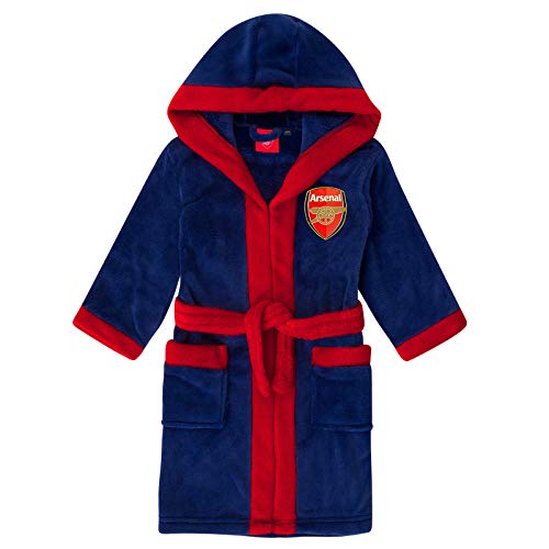 Arsenal FC Official Football Gift Boys Fleece Dressing Gown Robe Blue 9-10 Years