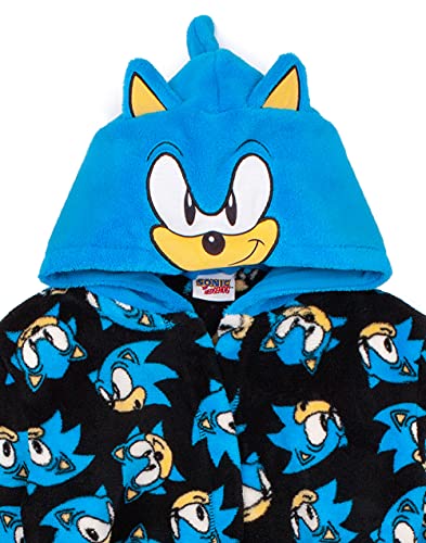 Sonic The Hedgehog Dressing Gown For Kids | Boys Girls Character Bath-robe | Blue Soft Gamer Pyjama Robe Merchandise 4-5 Years
