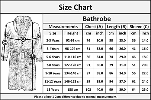 A2Z 4 Kids Dressing Gown Super Soft Flannel Fleece Fluffy Bathrobe - Bathrobe 122 Navy 11-12