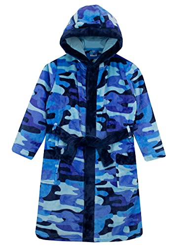 Harry Bear Boys Dressing Gown Camoflauge Blue 9-10 Years