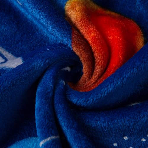 Baogaier Kids Bathrobe Hooded Girls Boys Dressing Gown Flannel Bath Robe with Hood Lightweight Pyjama Planet Pattern Nightwear Sleepwear Unisex Age 5-6 years