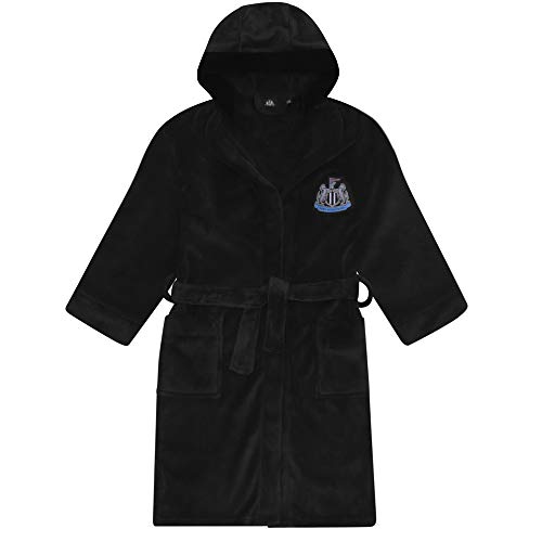 Newcastle United FC Official Gift Boys Fleece Dressing Gown Black 13-14 Years