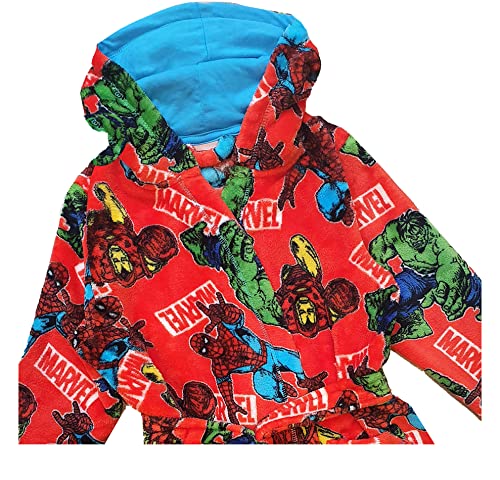 Boys Marvel Avengers Spiderman Hulk Iron Man Dressing Gown Robe (Marvel, 9-10 Years)