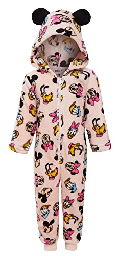 Disney Minnie Mouse & Friends All in One Pyjamas for Girls Fleece Pjs Nightwear Light Pink 8 Years