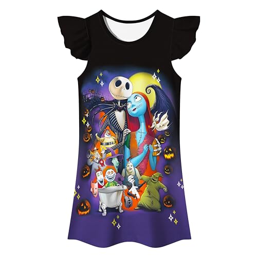 Brigcalki Girls Pyjamas Robe Girls Nightie Short Sleeve Sleepwear Pyjamas Girls Nightdress Kids6-7 Y