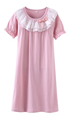 ABClothing Baby Girl Lace Cotton Nightgown 13 Years Pink