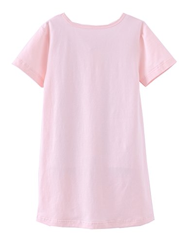 Girl Nighties Cotton Sleepwear for Toddler 13-14 Years Pink Cat Lovely Cat