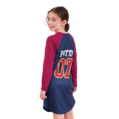 Harry Potter Girls Nightdress | Gryffindor Girls' Nighties | Long Sleeve Hogwarts Nighty for Kids Multicoloured Age 9 to 10 Years