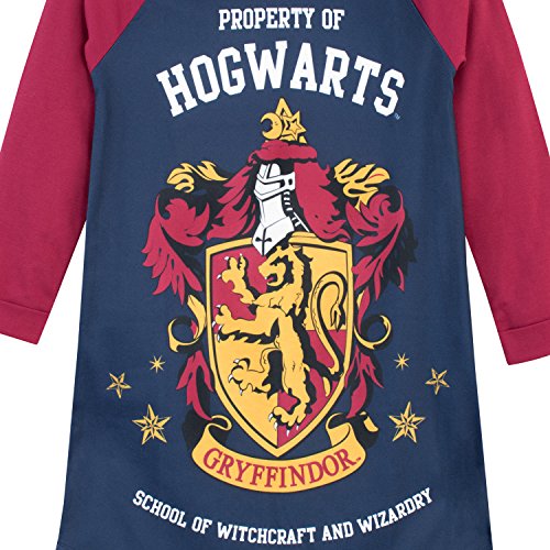 Harry Potter Girls Nightdress | Gryffindor Girls' Nighties | Long Sleeve Hogwarts Nighty for Kids Multicoloured Age 9 to 10 Years