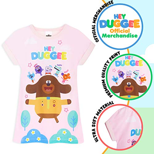 Hey Duggee Girls Nightdress, Girl Nightie 18 Months To 6 Years, Short Sleeved Pyjamas (Pink, 2-3 Years)