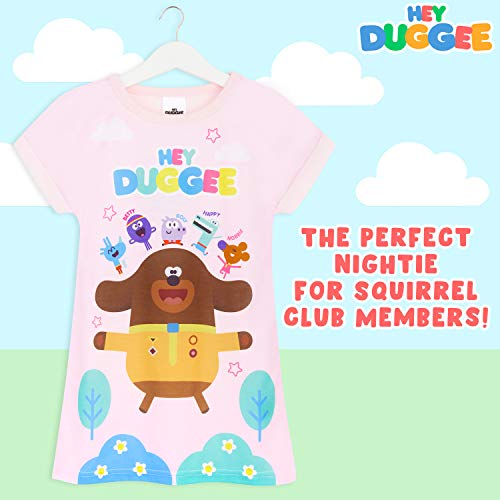 Hey Duggee Girls Nightdress, Girl Nightie 18 Months To 6 Years, Short Sleeved Pyjamas (Pink, 2-3 Years)