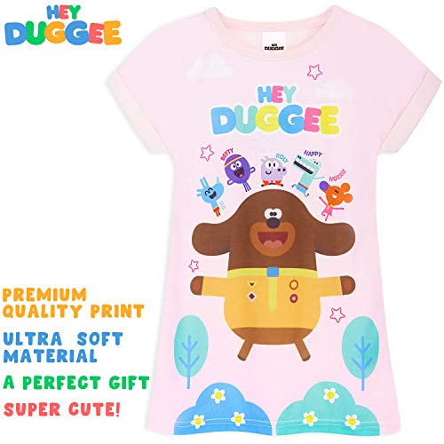Hey Duggee Girls Nightdress, Girl Nightie 18 Months To 6 Years, Short Sleeved Pyjamas (Pink, 2-3 Years)
