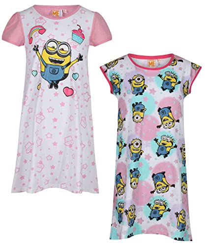 Girls 2 Pack Nightie Character Short Sleeve Nightdress 6 8 10 12 Years (2PK Nightie 6Y)