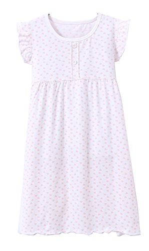 ABClothing Girls' Flutter Sleeve Graphic Sleep Night Gown 3T 4T White