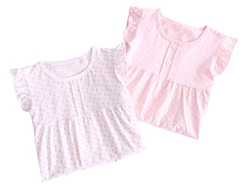 ABClothing Girls' Flutter Sleeve Graphic Sleep Night Gown 3T 4T White