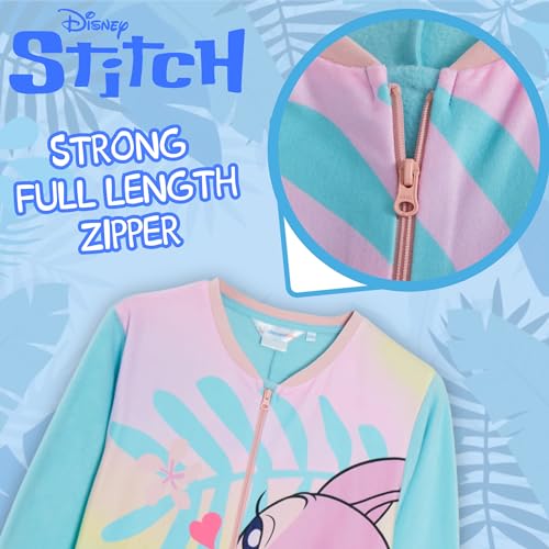 Disney Stitch and Angel Onesie for Kids All in One Sleepsuit Lounge Pyjamas for Girls Fleece Pjs Nightwear 9-10 Years Blue