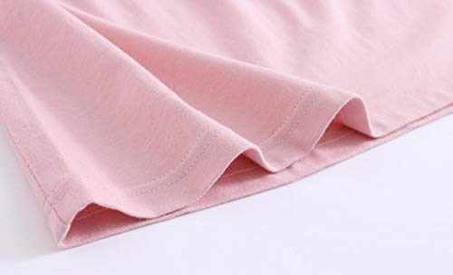 Big Girls' Princess Nighties Lace Sleep Shirts Long Sleeve Solid Pink 8