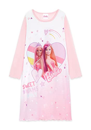 Barbie Girls Long Sleeve Nightie (Pink, 3-4 Years)