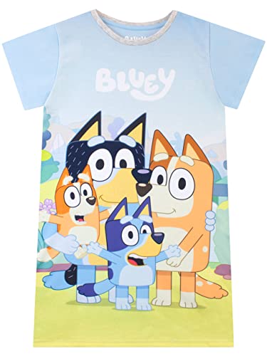 Bluey Nightdress | Short Sleeve Girls' Nighties | Nightie for Kids Multicolour 3 to 4 Years