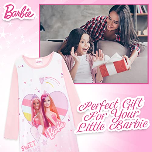 Barbie Girls Long Sleeve Nightie (Pink, 3-4 Years)