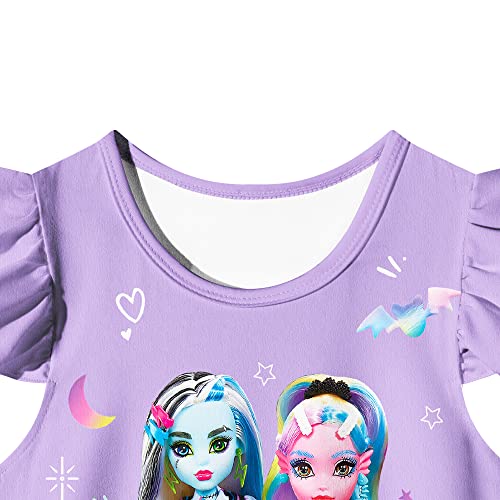 Aepotumn Monster High Girls Nightdress Nightwear Long Sleeve Nighties Sleepwear Dress for Girls