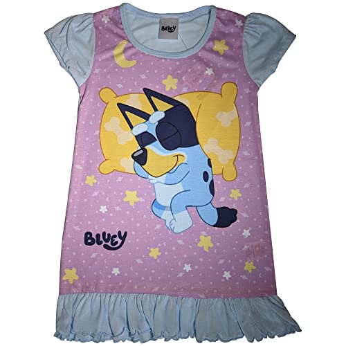 Bluey Girls Nightdress - Sizes 2 to 6 Years - Moon and - 4-5 Years (104-110 cm) Lilac/Blue