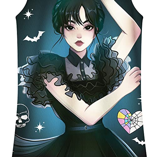 Brigcalki Wednesday Addams Gifts Girls Night Dress Girls Girls Pyjamas Short Sleeve Pjs Girls Nightie for 9-10 Y Kids