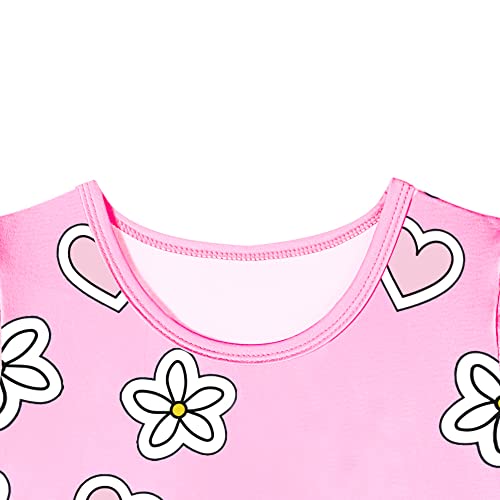 Aepotumn Stitch Nightdress Girls Nightdress Nighties Pyjamas Princess Flutter Sleeve Nightgown Kids Pjs Casual for Toddler 6-12 Years Pink