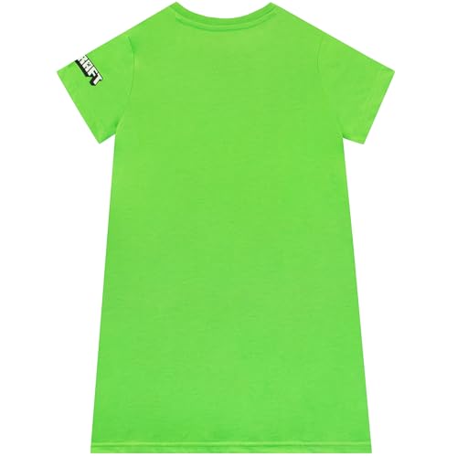 Minecraft Girls Pyjamas | Girls Creeper Nightdress | Gamer Pjs | Gaming Gifts | Green 8 to 9 Years