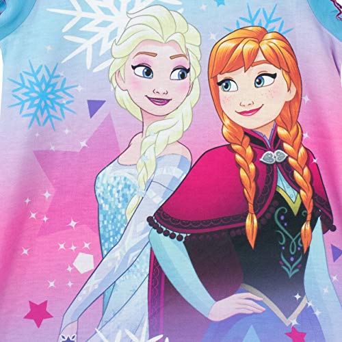 Disney Girls Anna And Elsa Frozen Nightdress Short Sleeve Kids Nightwear 5-6 Years