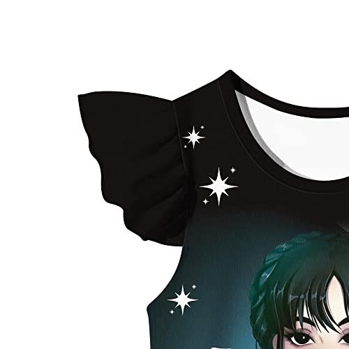 Brigcalki Wednesday Addams Gifts Girls Night Dress Girls Girls Pyjamas Short Sleeve Pjs Girls Nightie for 9-10 Y Kids