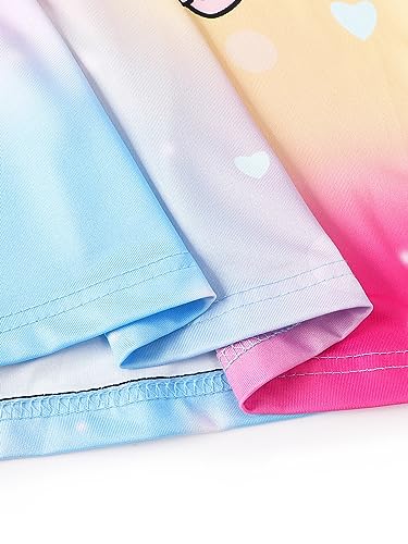 AmzBarley Unicorn Party Nightgown for Girls Unicorns Rainbow Petal Sleeves Nightie Night Dresses Child Sleep Clothes Dressing Gown Pink 5-6 Years 130