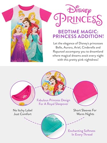 Disney Princess Nightdress | Cinderella, Sleeping Beauty, Rapunzel, Ariel & Belle Girls Nightdress | Multicoloured 3-4 Years