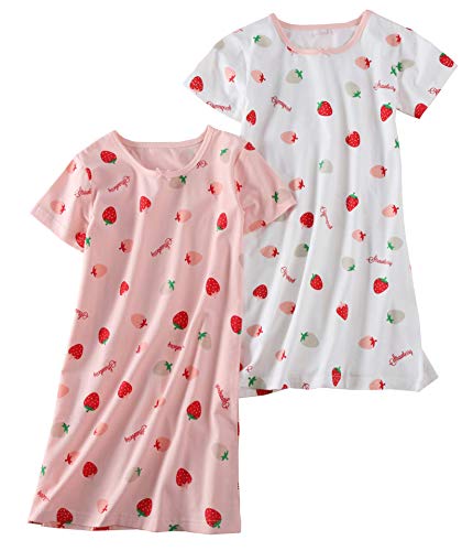 ABClothing Girls Kids Organic pink Nightgown Sleepwear Dress Soft Home Dress Wear 11 12 Years Old