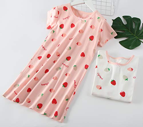 ABClothing Girls Kids Organic pink Nightgown Sleepwear Dress Soft Home Dress Wear 11 12 Years Old